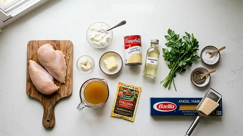 Ingredients for Crock Pot Angel Chicken