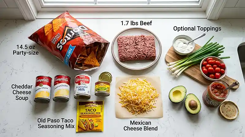 Ingredients for Dorito Casserole Recipe