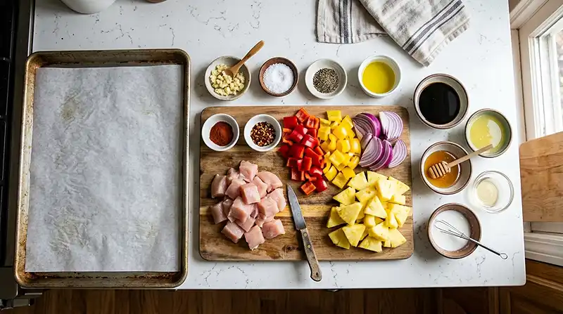 Ingredients for Hawaiian Chicken Sheet Pan
