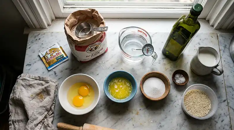 Ingredients for Homemade Burger Buns