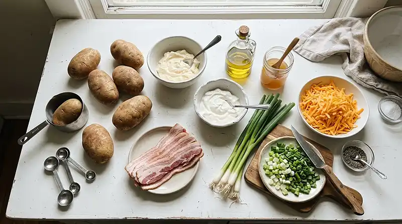 Ingredients for Loaded Baked Potato Salad