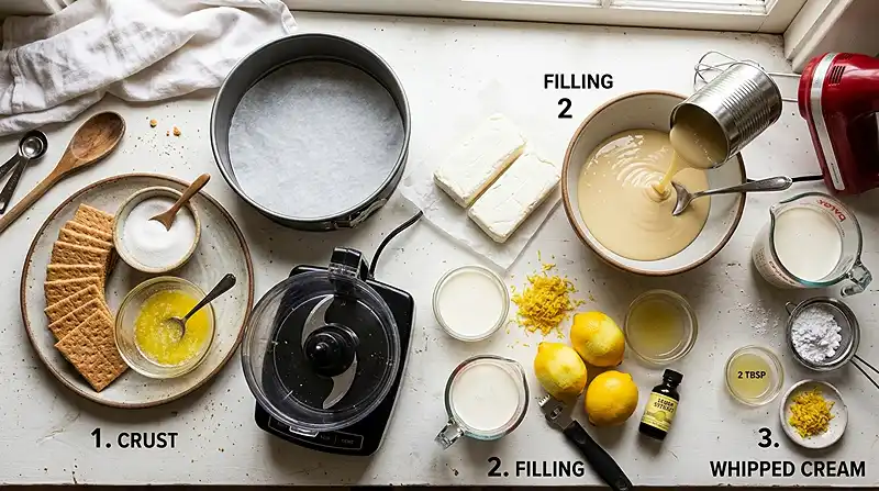 Ingredients for No-Bake Lemon Icebox Pie