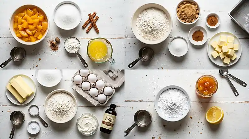 Ingredients for Peach Cobbler Pound Cake