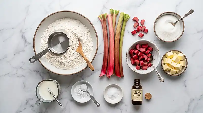 Ingredients for Rhubarb Scones