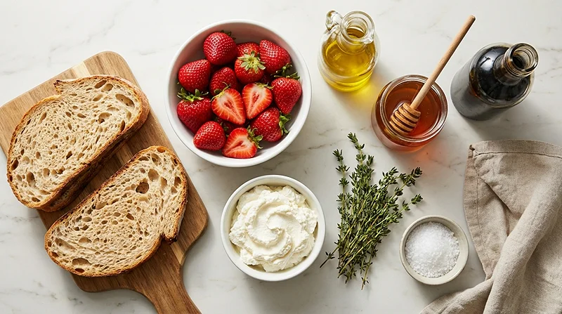 Roasted Strawberry Whipped Ricotta Toast 3 Ingredients for Roasted Strawberry Whipped Ricotta Toast