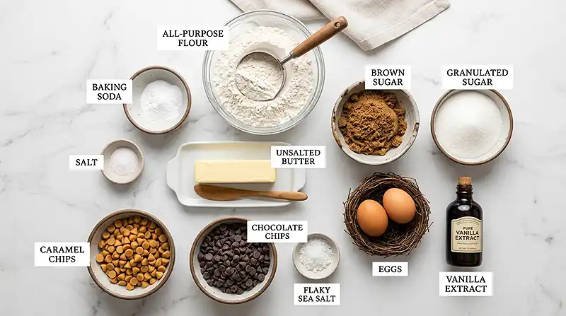 Ingredients for Salted Caramel Dessert