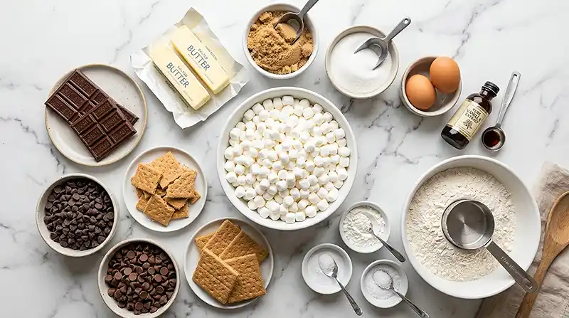 Ingredients for Soft S'mores Cookies