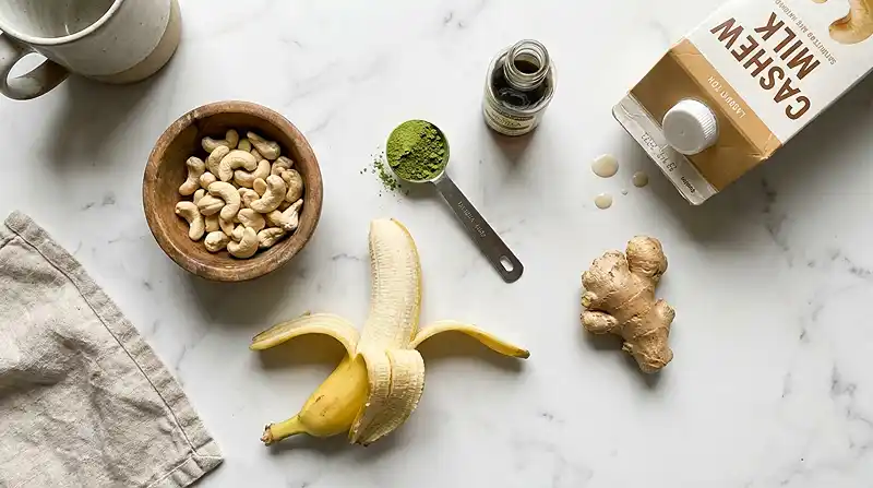 Ingredients for Vanilla Matcha Smoothie