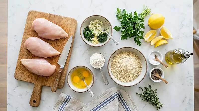 Ingredients for chicken kiev recipe