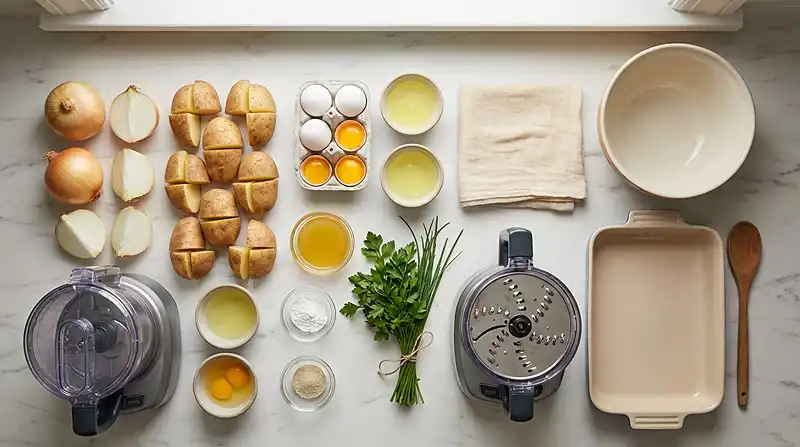 Ingredients for potato kugel