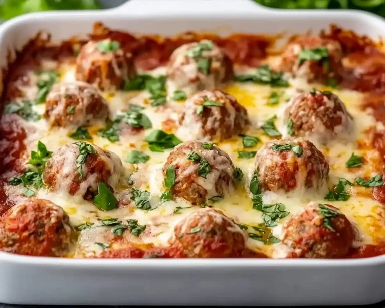 Keto Meatball Parmesan Casserole