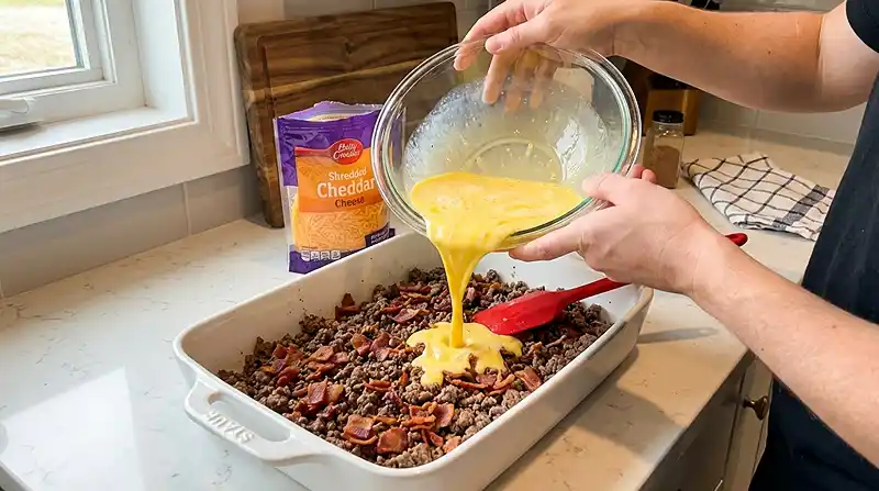 Low-Carb Bacon Cheeseburger Casserole 4 Making the Low-Carb Bacon Cheeseburger Casserole