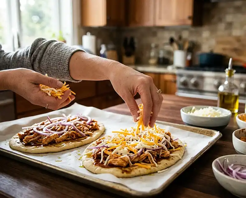 Making the best Chicken Flatbread Pizza