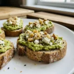 Breakfast Toast Recipes 3 Mini Avocado Toasts with Walnuts