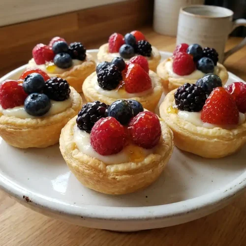 Mini Fruit Tarts with Puff Pastry 2 Mini Fruit Tarts with Puff Pastry