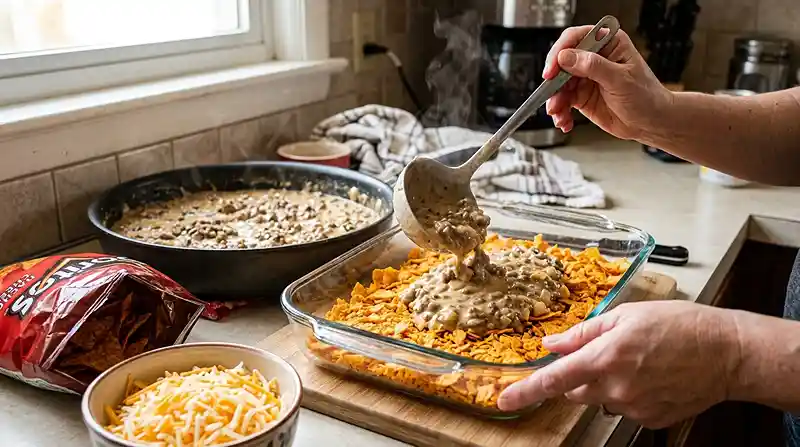 Preparing the Dorito Casserole Recipe