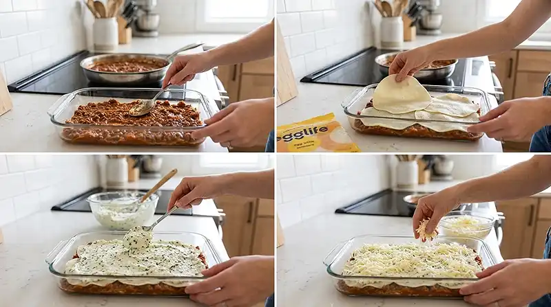 Preparing the egg white wrap lasagna​