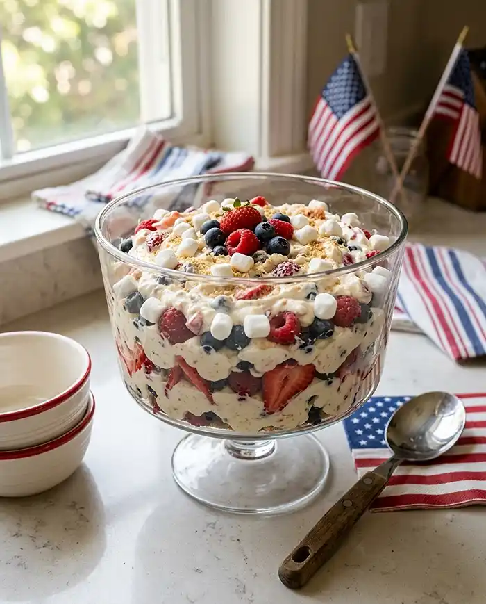 Red White and Blue Cheesecake Salad 5 Red White and Blue Cheesecake Salad for the 4th of july
