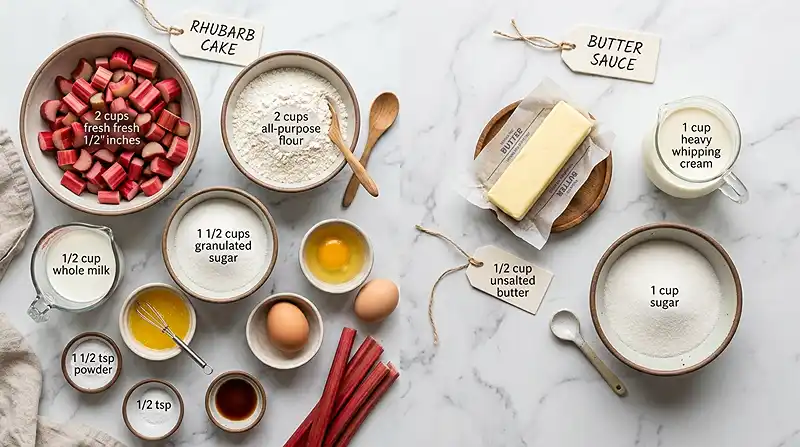 Rhubarb Cake Butter Sauce Ingredients