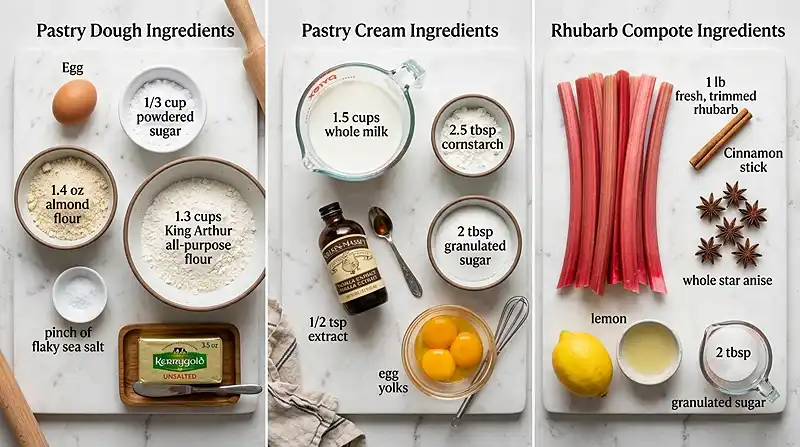 Rhubarb Custard Tart Ingredients