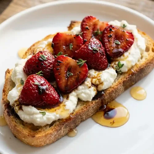 Roasted Strawberry Whipped Ricotta Toast 2 Roasted Strawberry Whipped Ricotta Toast