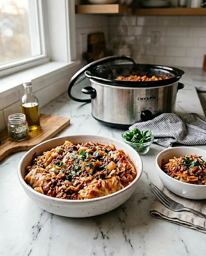 Slow Cooker Unstuffed Cabbage Rolls RecipeSlow Cooker Unstuffed Cabbage Rolls Recipe