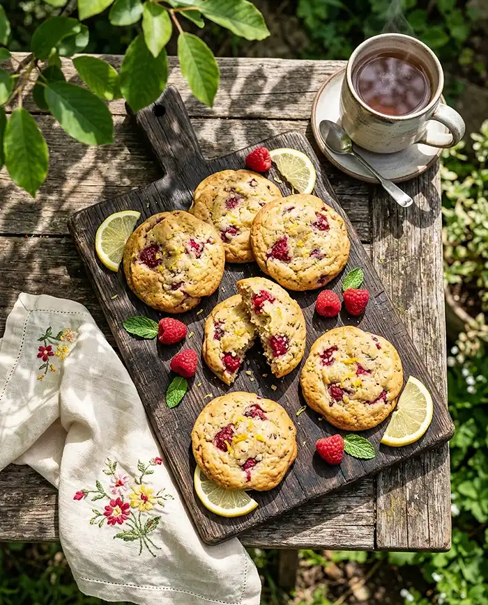 Sweet Lemon Raspberry Cookies