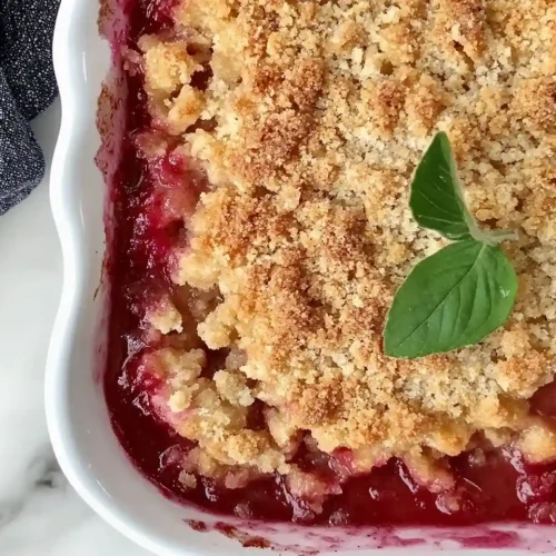 Traditional Rhubarb Crisp With Frozen Rhubarb