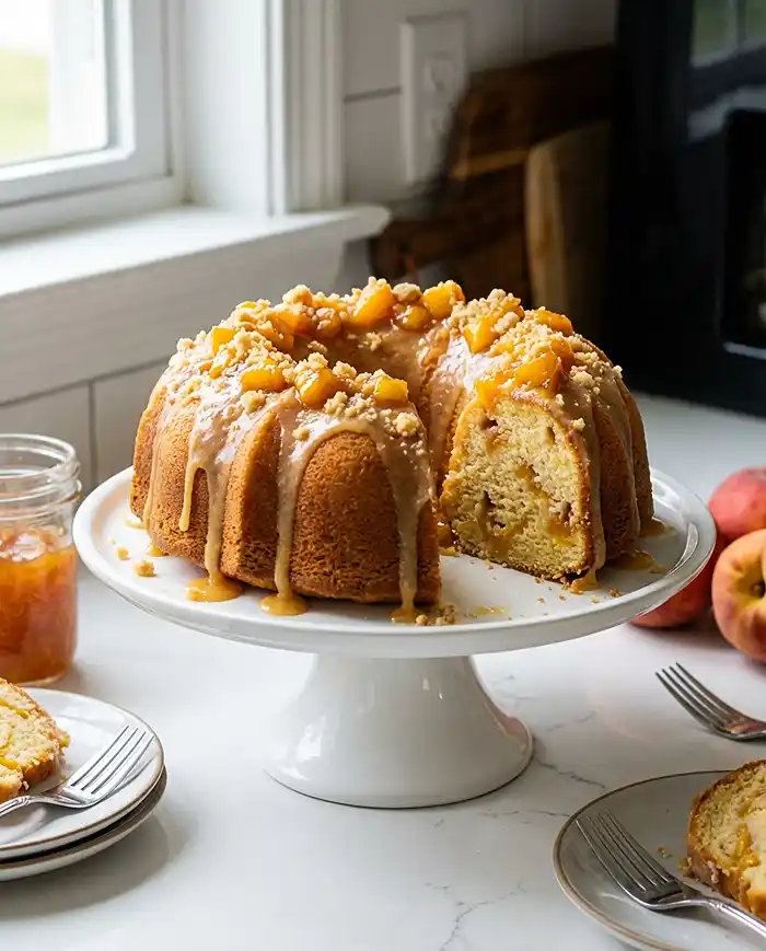 Viral Peach Cobbler Pound Cake Recipe