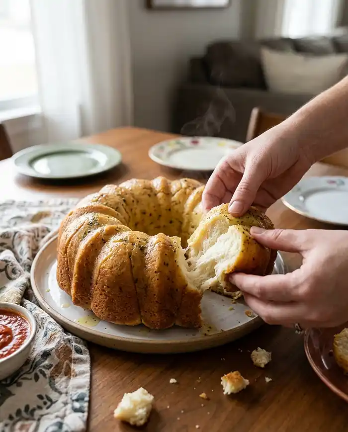 Pull-Apart Garlic Herb Bread 5 easy homemade garlic bread