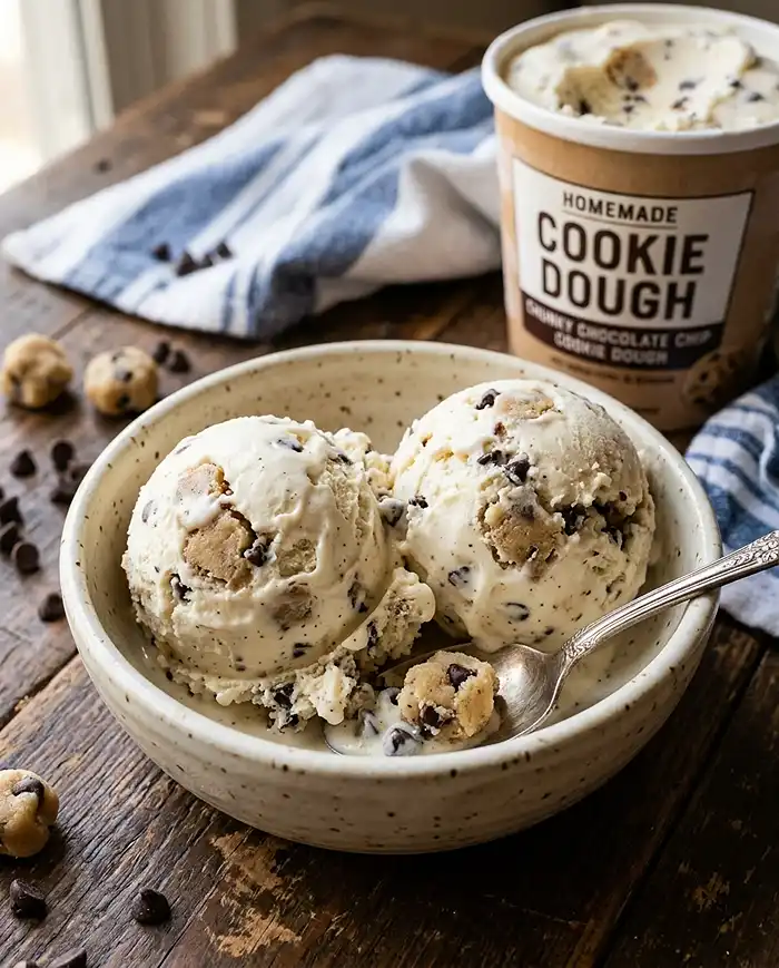 homemade cookie dough ice cream