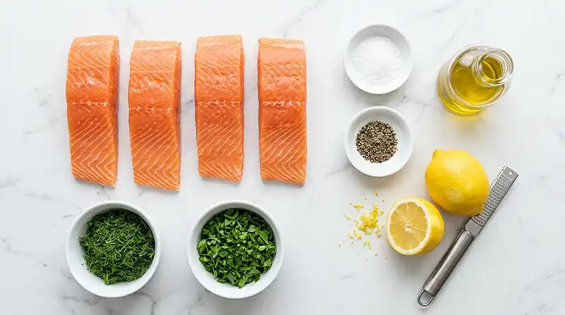 5 Ingredients for Lemon Dill Salmon
