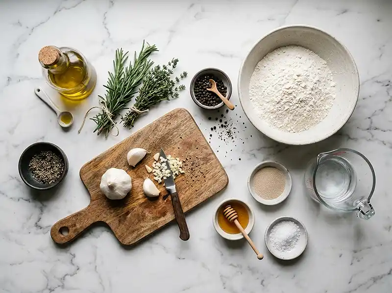 Homemade Focaccia Bread Ingredients
