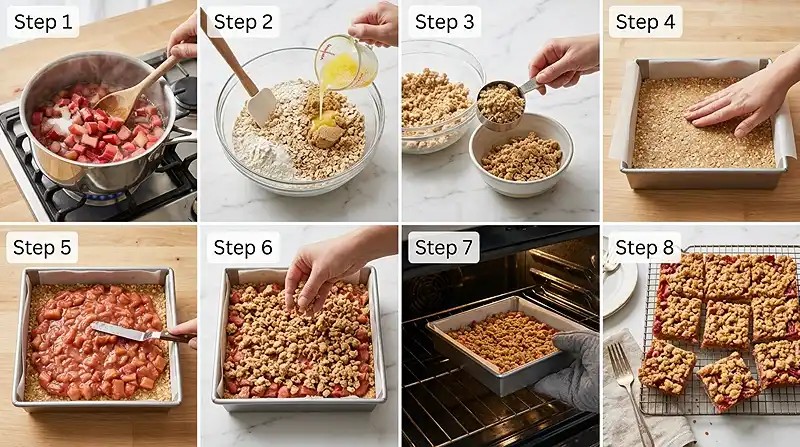 How to Make Rhubarb Oat Bars
