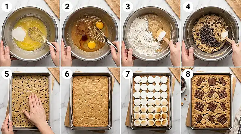 How to Make S'mores Cookie Bars