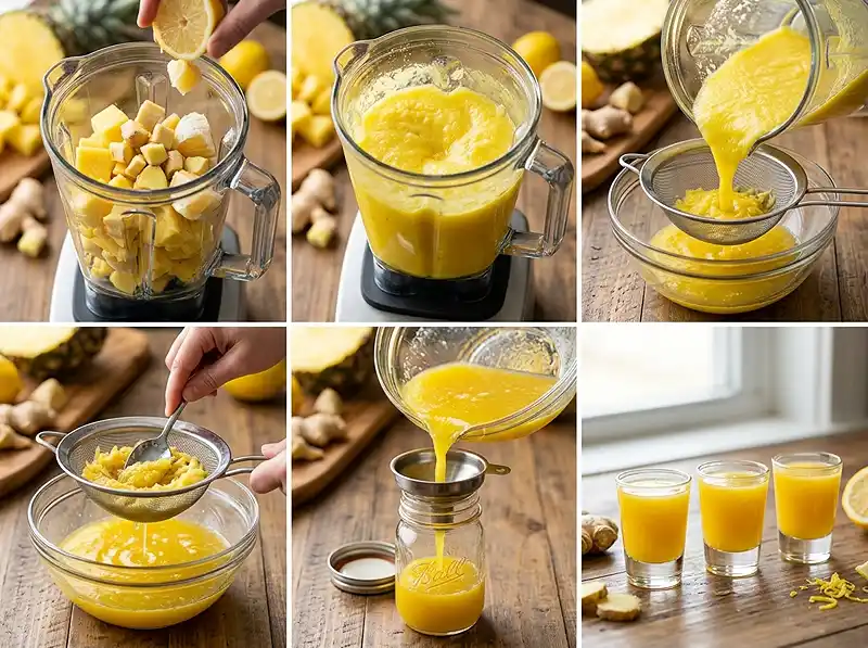 Pineapple Ginger Shots 4 How to Make holy shot ginger turmeric pineapple