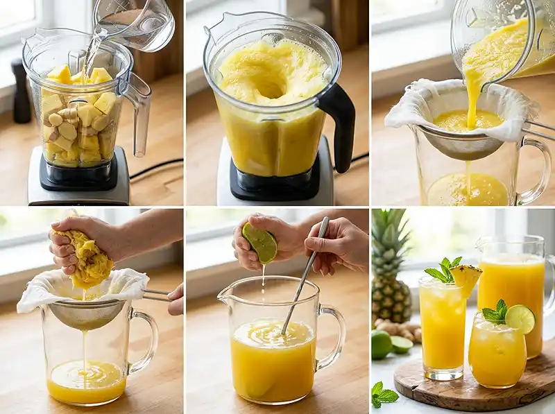 Pineapple Ginger Juice 4 How to Make pineapple and ginger juice