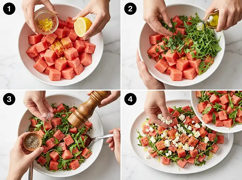 How to Make watermelon feta mint salad