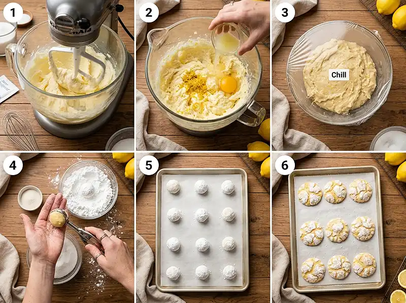 Lemon Crinkle Cookies 4 Lemon Crinkle Cookies Preparation
