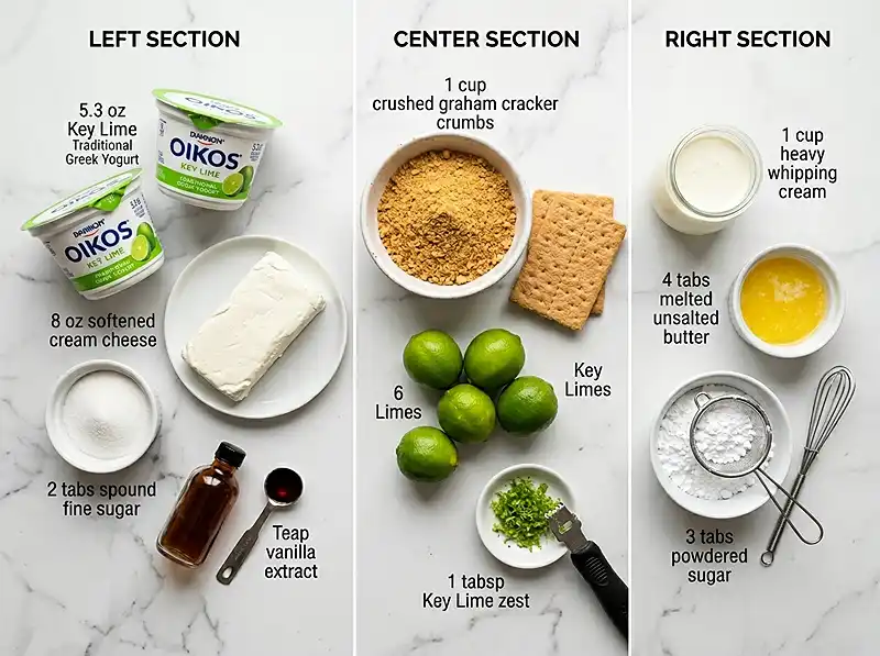 No Bake Key Lime Cheesecake Cups Ingredients
