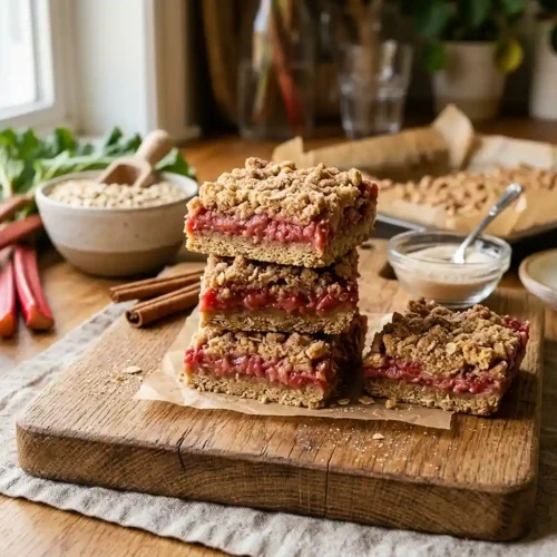 Rhubarb Oat Bars