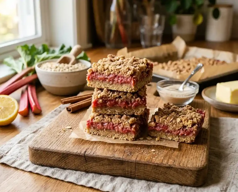 Rhubarb Oat Bars