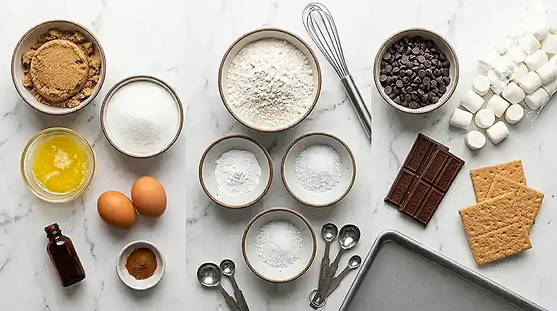 S'mores Cookie Bars Ingredients
