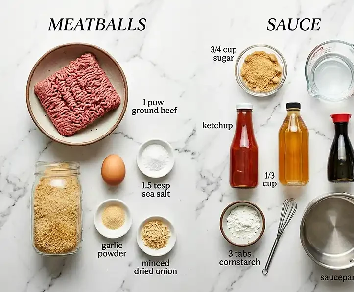 Sweet and Sour Meatballs Ingredients