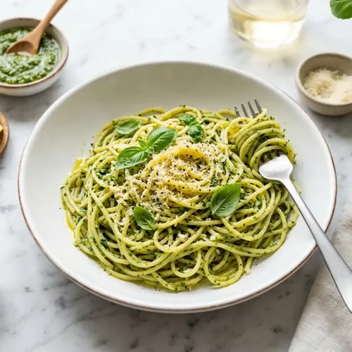 lemon pesto spaghetti​