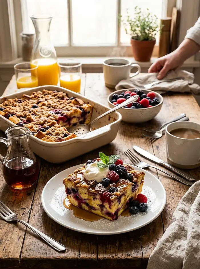 Overnight French Toast Casserole with Frozen Berries 5 overnight french toast casserole with frozen berries Recipe
