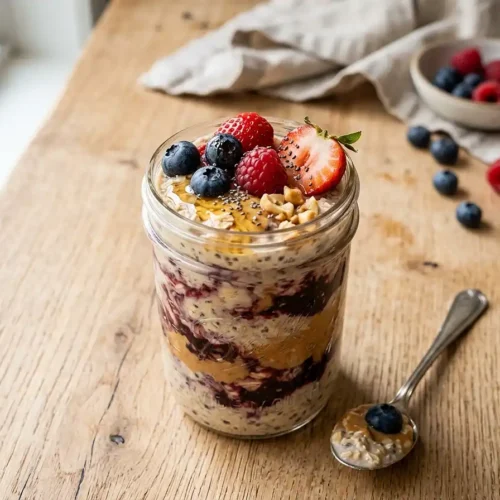 Peanut Butter and Jelly Overnight Oats 2 peanut butter and jelly overnight oats
