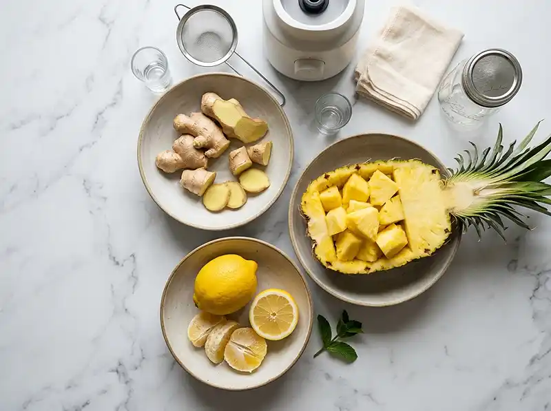 Pineapple Ginger Shots 3 pineapple ginger shots Ingredients
