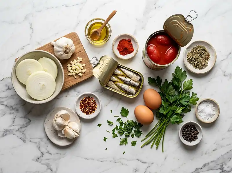 sardines and eggs recipe Ingredients