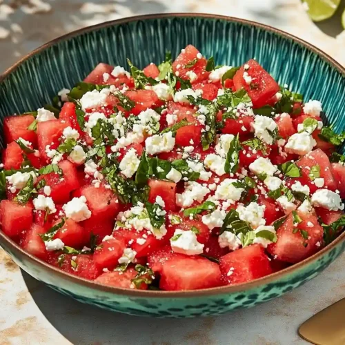 watermelon feta mint salad